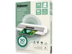 Pochette plastification fellowes brillante format a4 leger coloris transparent boite 100 unites