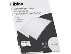 Pochette plastification ibico basics a3 125 microns coloris transparent boite 100 unites