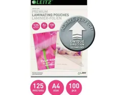 Pochette plastification leitz udt a4 125 microns coloris transparent boite 100 unites