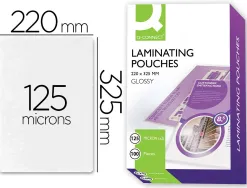 Pochette plastification q-connect à chaud économique format folio 325x220mm 125 microns boîte 100 unités