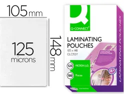 Pochette plastification q-connect à chaud économique format a6 105x148mm 125 microns boîte de 100 unités