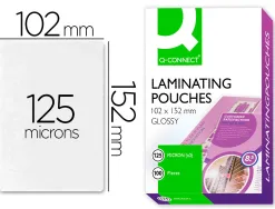 Pochette plastification q-connect à chaud économique format 102x152mm 125 microns boîte 100 unités