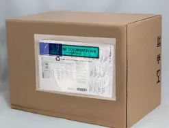 Pochette porte-documents q-connect 240x135mm auto-adhesive en papier texte espagnol anglais boite 100 unites