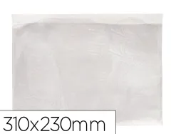 Pochette porte-documents q-connect auto-adhesive transparente 310x230mm paquet 100 unites