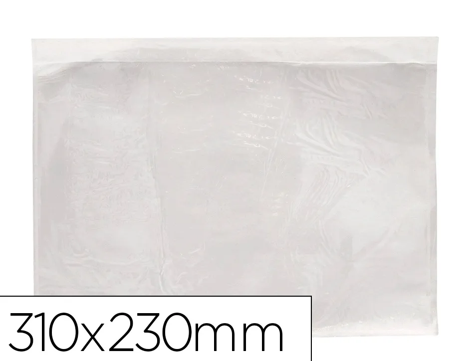 Pochette porte-documents q-connect auto-adhesive transparente 310x230mm paquet 100 unites