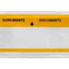 Pochette porte-documents q-connect 225x122mm auto-adhesive transparente texte francais allemand boite 1000 unites