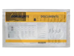 Pochette porte-documents q-connect 225x122mm auto-adhesive transparente texte francais allemand boite 1000 unites