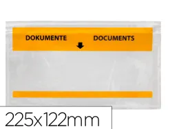Pochette porte-documents q-connect 225x122mm auto-adhesive transparente texte francais allemand boite 1000 unites
