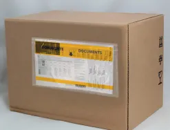 Pochette porte-documents q-connect 225x122mm auto-adhesive transparente texte francais allemand boite 1000 unites