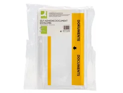 Pochette porte-documents q-connect 225x122mm auto-adhesive transparente texte francais allemand boite 1000 unites