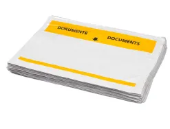 Pochette porte-documents q-connect 225x165mm auto-adhesive transparente texte francais allemand boite 100 unites