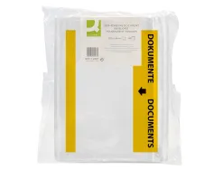 Pochette porte-documents q-connect 225x165mm auto-adhesive transparente texte francais allemand boite 100 unites