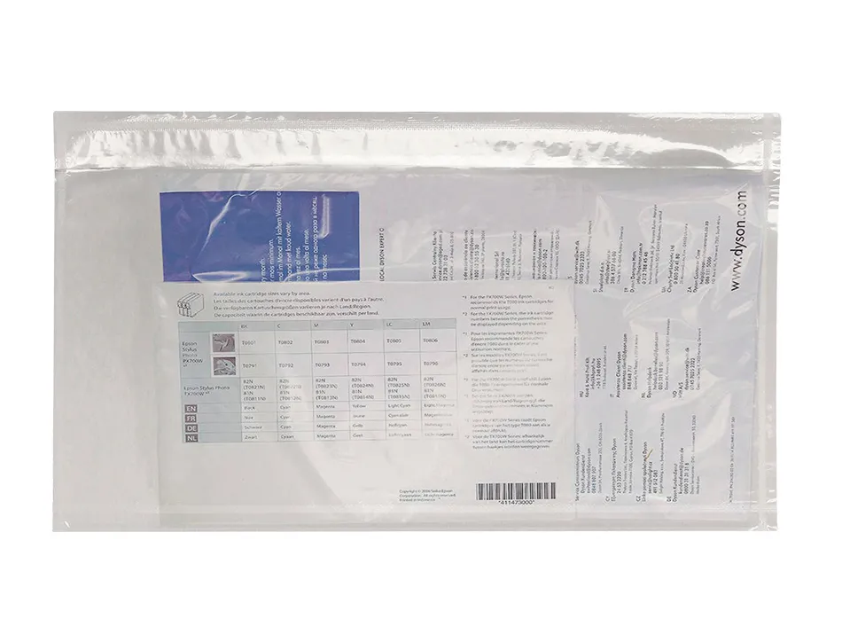 Pochette porte-documents q-connect auto-adhesive transparente 225x122mm paquet 100 unites