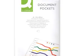 Pochette q-connect adhésive polypropylène transparent 12/100e format a4 210x297mm sachet 5 unités