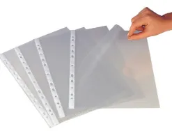 Pochette q-connect perforee folio 50 mc graine boite 100 unites