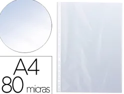 Pochette q-connect perforee din a4 80 mc cristal boite 100 unites