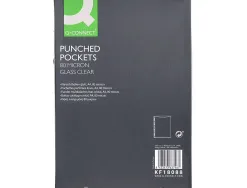 Pochette q-connect perforee din a4 80 mc cristal boite 100 unites