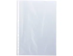 Pochette q-connect polypropylene lisse perforee din a4 80 mc cristal boite 1400 unites