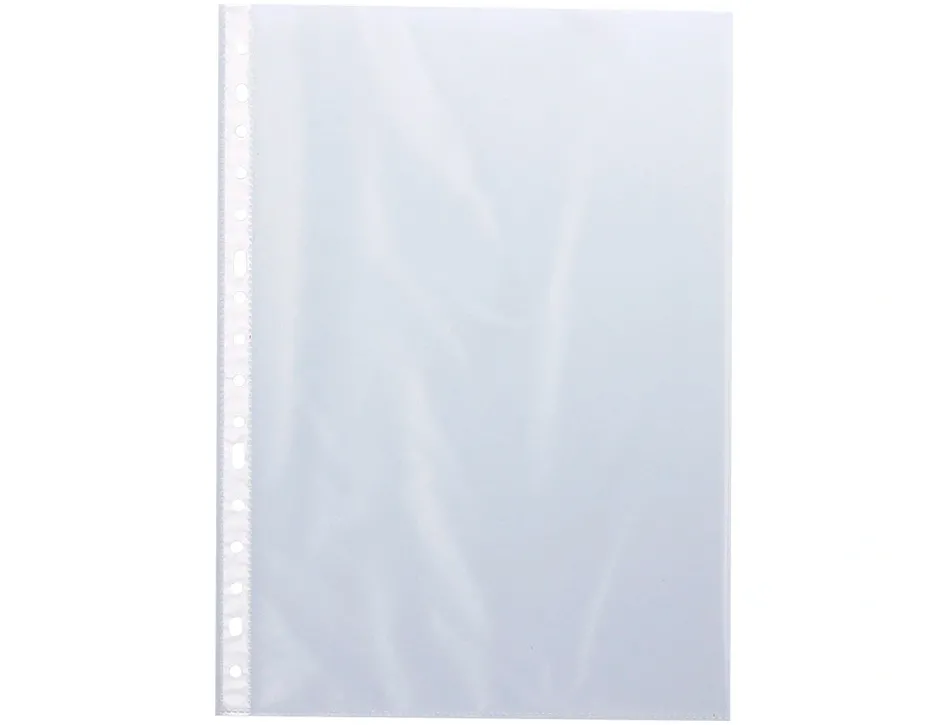 Pochette q-connect polypropylene lisse perforee din a4 80 mc cristal boite 1400 unites