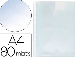Pochette q-connect polypropylene lisse perforee din a4 80 mc cristal boite 1400 unites