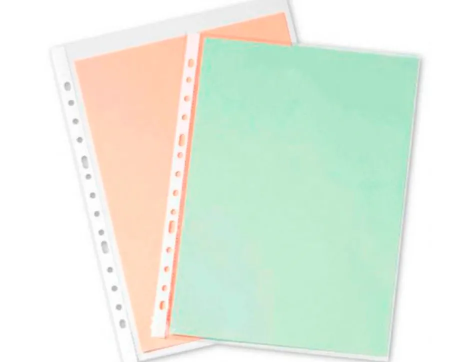 Pochette q-connect polypropylene lisse perforee din a4 80 mc cristal boite 1400 unites
