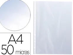 Pochette q-connect polypropylène lisse 5/100e perforée a4 cristal antistatique sachet 10 unités