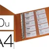 Pochette q-connect polypropylene a4 lisse 8/100e pour cartesde visite capacite 200 cartes sachet de 10 u