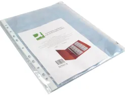 Pochette q-connect polypropylene a4 lisse 8/100e pour cartesde visite capacite 200 cartes sachet de 10 u