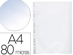 Pochette q-connect polypropylène 8/100e perforée ouverture angle antistatique a4 210x297mm sachet 25 unités