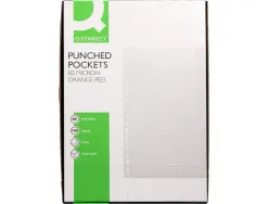 Pochette q-connect polypropylene graine perforee folio 80 mc boite 100 unites