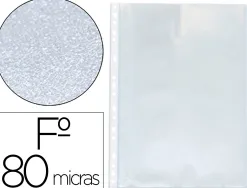 Pochette q-connect polypropylene graine perforee folio 80 mc boite 100 unites