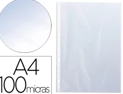 Pochette q-connect polypropylène lisse 10/100e perforée cristal 11 trous a4 210x297mm sachet 10u