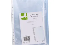 Pochette q-connect polypropylène lisse 10/100e eco perforée antistatique a4 210x297mm sachet 100 unités