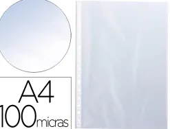 Pochette q-connect polypropylène lisse 10/100e eco perforée antistatique a4 210x297mm sachet 100 unités