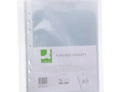 Pochette q-connect polypropylène 10/100e perforée ouverture dessus a5 148x210mm sachet 100 unités