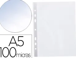 Pochette q-connect polypropylène 10/100e perforée ouverture dessus a5 148x210mm sachet 100 unités