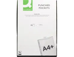 Pochette q-connect polypropylene graine perforee folio 50 mc sachet 10 unites