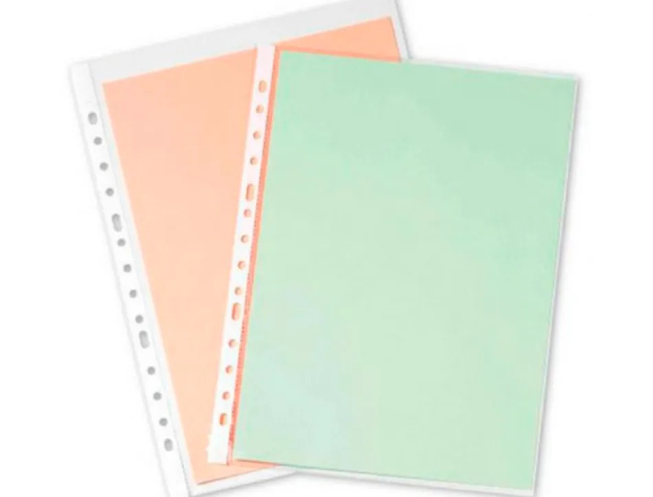 Pochette q-connect polypropylene graine perforee folio 50 mc sachet 10 unites