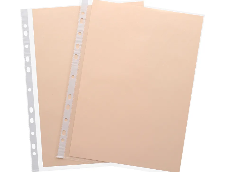 Pochette q-connect polypropylène grainé 5/100e eco perforée antistatique a4 210x297mm sachet 10 unités