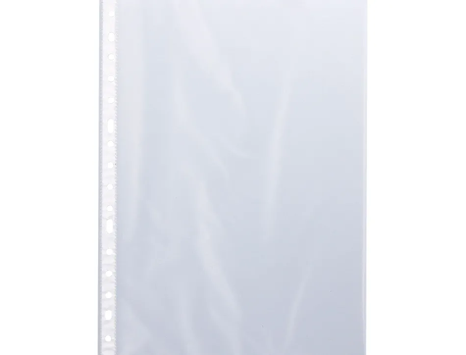 Pochette q-connect polyproylène lisse 5/100e perforée cristal antistatique a4 210x297mm sachet 100 unités