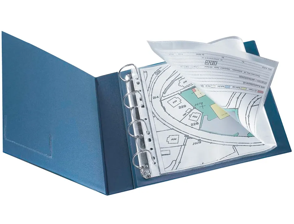 Pochette q-connect polypropylène lisse 8/100e perforée a3 plié ou a4 297x420mm sachet 10 unités