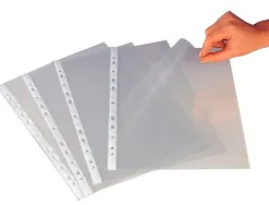 Pochette q-connect polypropylène lisse 8/100e perforée a3 plié ou a4 297x420mm sachet 10 unités