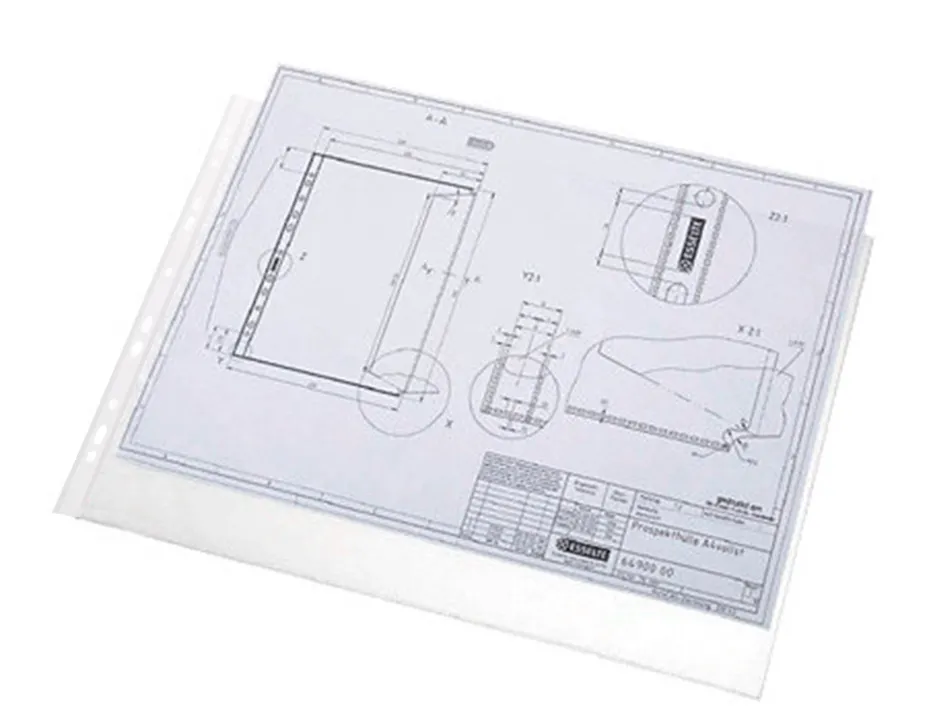 Pochette q-connect polypropylène lisse 8/100e perforée a3 plié ou a4 297x420mm sachet 10 unités