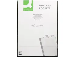 Pochette q-connect polypropylene lisse perforee folio 120 mc cristal sachet 10 unites