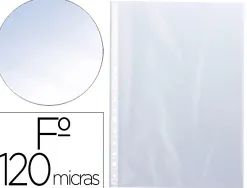 Pochette q-connect polypropylene lisse perforee folio 120 mc cristal sachet 10 unites