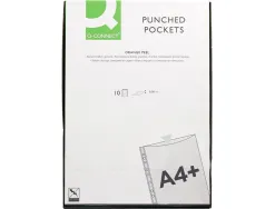 Pochette q-connect polypropylene graine perforee folio 80 mc sachet 10 unites