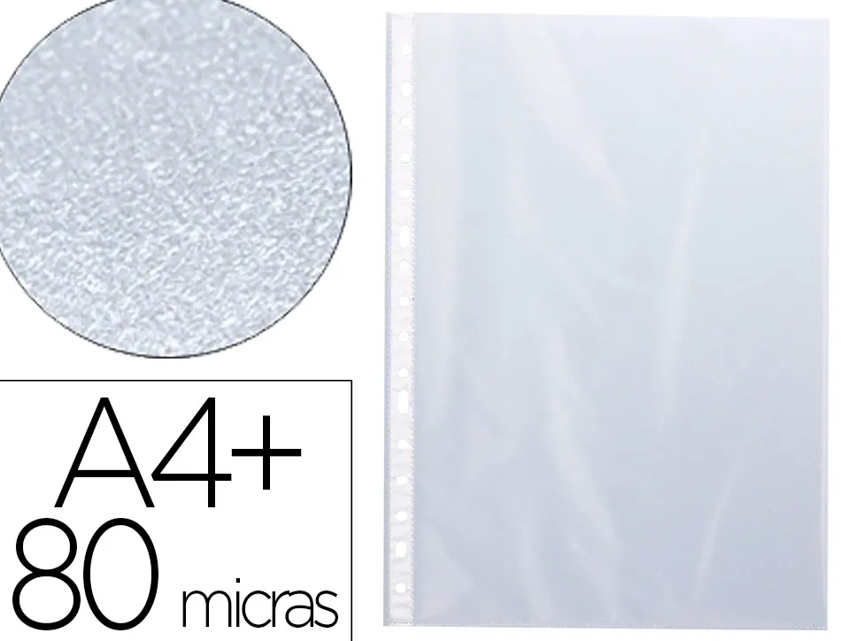 Pochette q-connect polypropylene graine perforee folio 80 mc sachet 10 unites