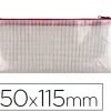 Pochette q-connect porte-documents pvc taille chèque ouverture supérieure avec fermeture éclair coloris rouge