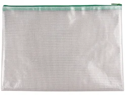 Pochette q-connect porte-documents pvc a4 ouverture supérieure avec fermeture éclair coloris vert