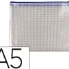 Pochette q-connect porte-documents pvc a5 ouverture supérieure avec fermeture éclair coloris bleu